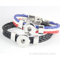 Bracelets de cuir PU personnalisés Noosa Clip bracelet Noosa